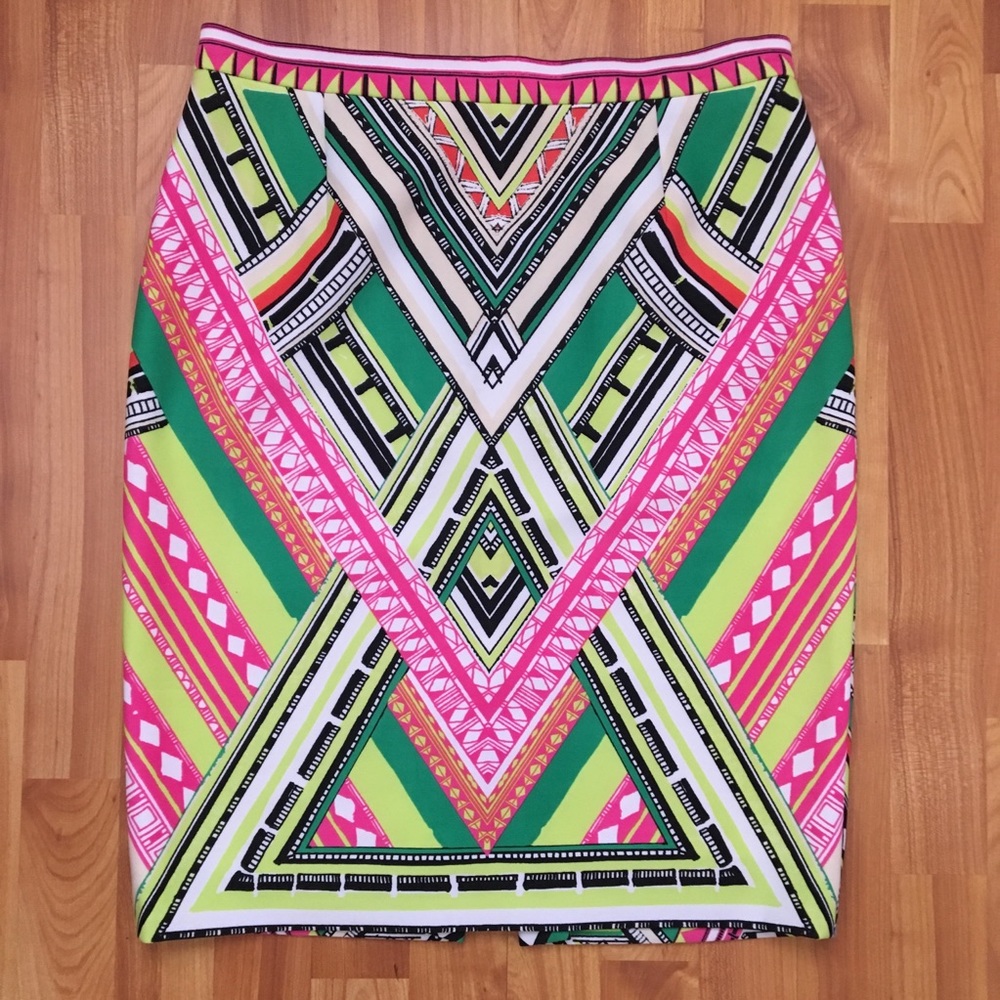 Geometric Neon Antonio Melani Pencil Skirt